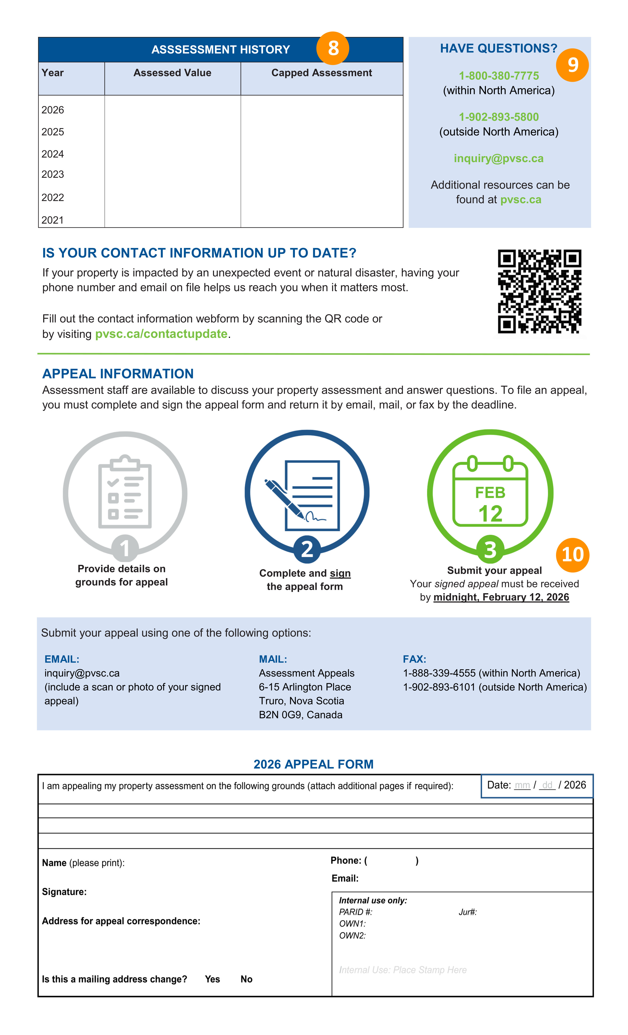 "Image of 2026 Assessment Notice Page 2"
