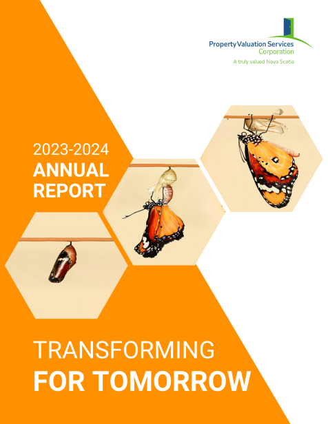 Cover page for report reads: Transforming for tomorrow, 2023-2024 Annual Report.